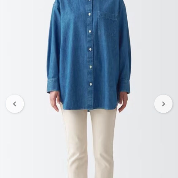 MUJI brand, long sleeve Woman’s denim tunic size S pit to pit length 23 inches - Picture 10 of 11
